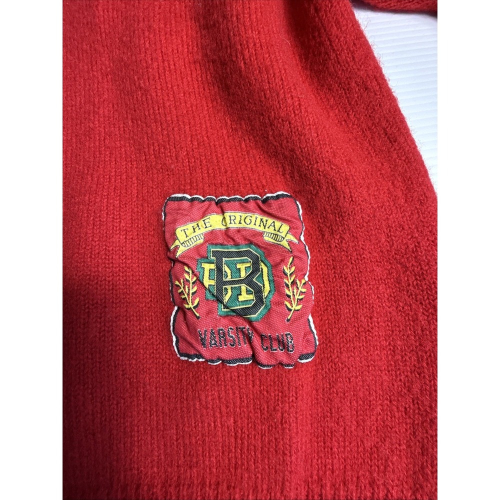 1980s B-D BAGGIES 100% WOOL Red Large PULLOVER SWEATER Made In Hongkong Women - Picture 5 of 8
